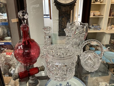 Lot 158 - Victorian double ended scent bottle and other glass