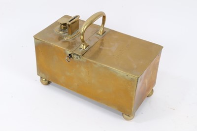 Lot 766 - 19th brass tobacco honesty box