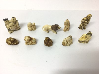 Lot 35 - Collection of ten netsuke, including ivory and others