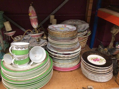Lot 126 - Ceramic chandelier and various Victorian dishes