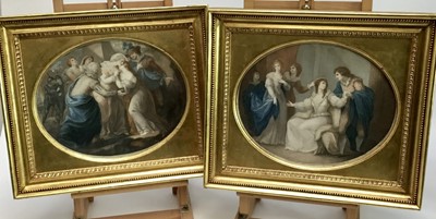 Lot 249 - After Luigi Schiavonetti (1765-1810): Pair of antique stipple engravings in gilt frames together with an engraving of Coggeshall (3)