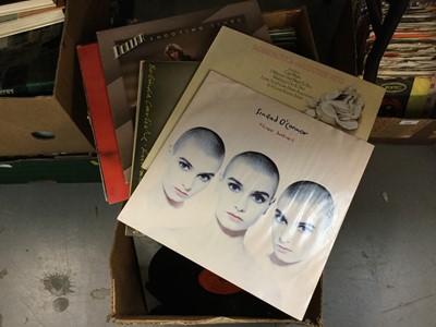 Lot 400 - Two boxes 1980s and 1990s vinyl pop LPs plus a box of singles