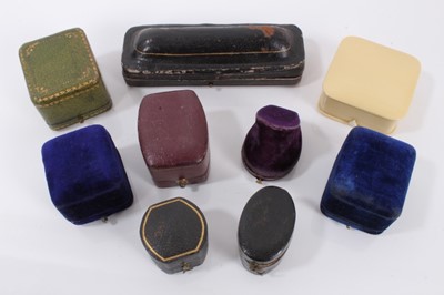 Lot 630 - Nine antique and vintage unusual ring boxes, including an ivorine ring box and a box to hold six rings