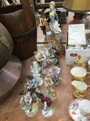 Lot 341 - Lladro figurine, together with various Dresden and other Continental porcelain figures