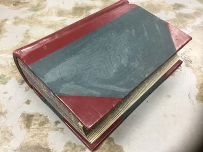 Lot 1518 - Large vintage ledger with red leather spine and marbled page edges, of maritime interest 'Sunderland Port Health Authority'
