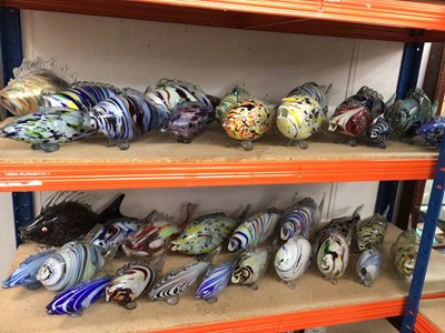 Lot 308 - Collection of End of Day glass fish ornaments