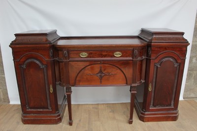 Lot 1318 - Late 19th / early 20th century mahogany pedestal sideboard