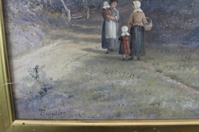 Lot 1111 - Thomas Smythe oil on canvas figures beside a river