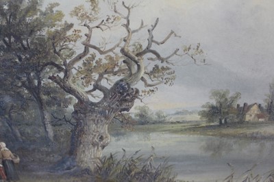 Lot 1111 - Thomas Smythe oil on canvas figures beside a river