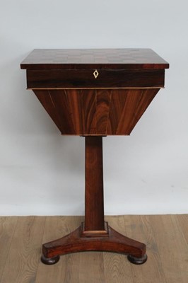 Lot 1319 - 19th century rosewood and inlaid chess top work / games table