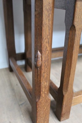 Lot 1358 - Robert Mouseman Thompson coffee table and nesting en-suite pair of tables