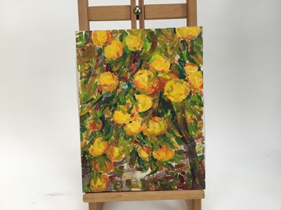 Lot 2 - Elisabeth Fraser (b.1930) group of five oils on canvas - still life, unframed