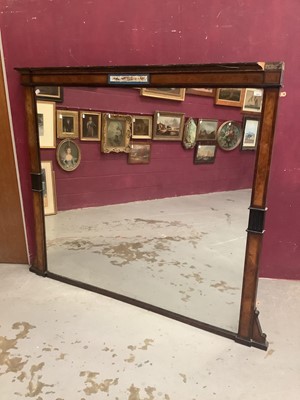 Lot 1327 - Very large Victorian overmantel mirror with porcelain plaque