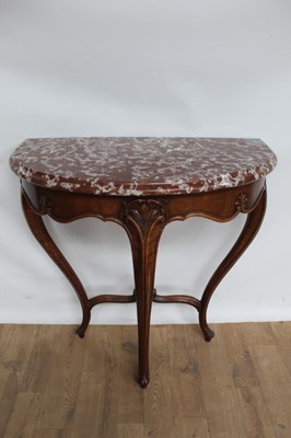 Lot 1328 - Marble topped walnut pier table