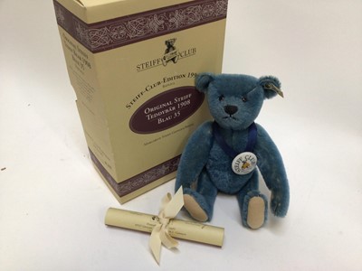 Lot 1814 - Steiff Bear 1997 Picnic Bear 420108,  1996 Dicky Brown 1935 420078, 1995 Baby Blond 420054 and 1994 Original Bear Blue 420047 . All boxed with certificates. (4)