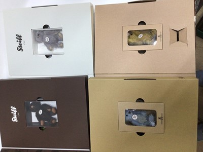 Lot 1827 - Steiff Club Year Mini Bears 1997, 1998, 1999, 2000 x2, 2001, 2002 boxed, 2003, 2004 boxed, 2005, 2008, 2009, 2010 boxed, 2011x2 cinnamon boxed, 2013 boxed, 2014 boxed, 2015, 2016 boxed, 2017 boxed,...