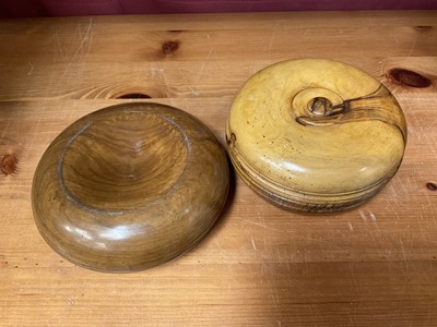 Lot 138 - Two 19th century walnut Brighton bun candlesticks