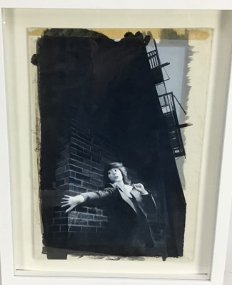 Lot 542 - Two contemporary gouache illustrations - city workers, in box frames