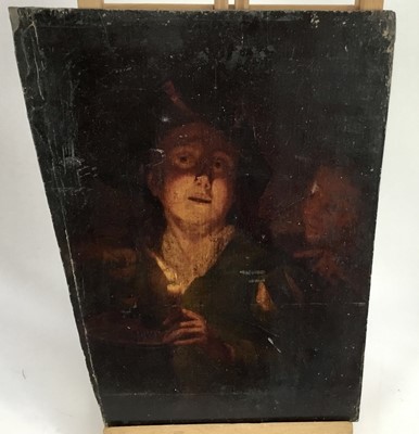 Lot 165 - After Godfrey Schalcken 18th century oil on panel a boy eating by candle light
