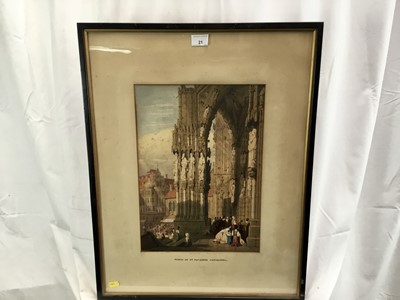 Lot 21 - 19th century watercolour - ‘St. Ratisbon Cathedral’, signed indistinctly and dated 1891