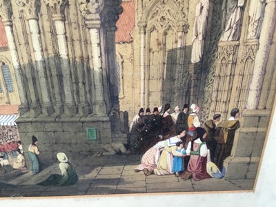 Lot 21 - 19th century watercolour - ‘St. Ratisbon Cathedral’, signed indistinctly and dated 1891