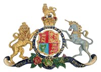 Lot 11 - Victorian cast brass Royaltyal coat of arms...