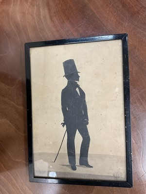 Lot 151 - Regency paper cut silhouette in glazed frame, 27 x 20cm