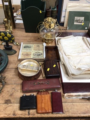 Lot 15 - Sundry items, including antique clay pipes, pictures, bird ornaments, child's christening dresses