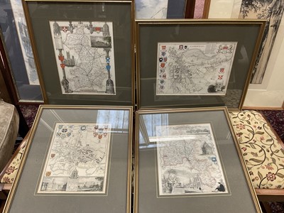 Lot 175 - Group of eleven pictures to include a watercolour by Geoff Ivory of Old Colchester High Street, signed etching by Malcolm Osborne, three antique hand coloured engravings of Colchester, and six anti...