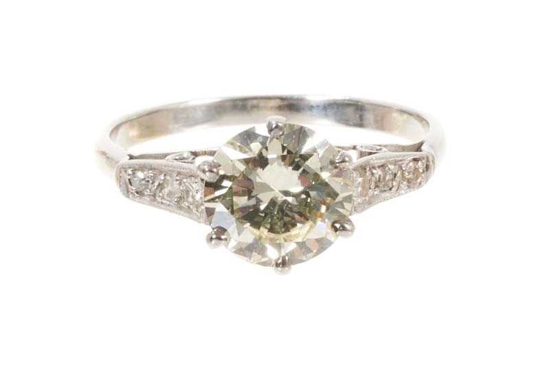 Lot 529 - Diamond single stone ring with a round brilliant cut diamond 
estimated to weigh approximately 1.60cts