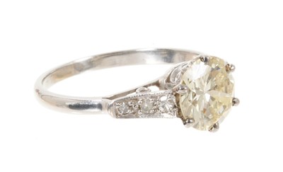 Lot 529 - Diamond single stone ring with a round brilliant cut diamond 
estimated to weigh approximately 1.60cts