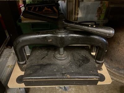 Lot 182 - Victorian black painted book press
