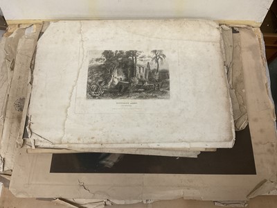 Lot 191 - Collection of unframed 19th century watercolours,  prints and similar