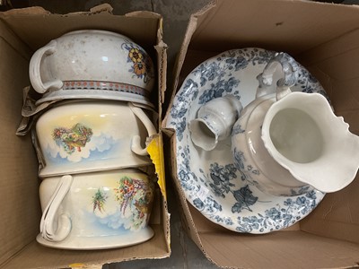 Lot 194 - Various ceramics including chamber pots, china teaset other items