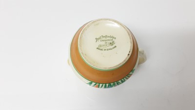 Lot 1133 - Clarice Cliff Crocus pattern cupp, saucer and milk jug