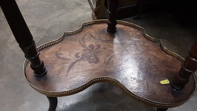 Lot 964 - Late 19th century gilt metal mounted two tier occasional table, 52cm wide, 75cm high
