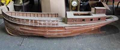 Lot 234 - Very large scratch built model boat, 195cm wide