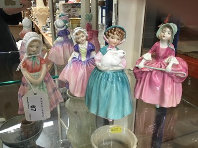 Lot 66 - Four Royal Doulton figures including 'Tootles' HN1680 (4)