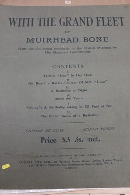 Lot 1511 - With the Grand Fleet by Muirhead Bone, large folio of signed prints