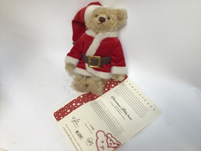 Lot 1891 - Steiff 2004 Christmas Bear 037665, 2012 Christmas Musical Bear 035333, 2009 Christmas Bear 036149.  All boxed with certificates.