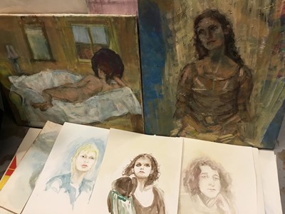 Lot 114 - Elisabeth Fraser (b.1930) collection of unframed works on paper, canvas and board