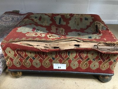 Lot 81 - Regency tapestry footstool on gilt ball feet and a runner (2)