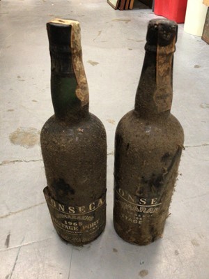 Lot 441 - Fonseca Guimaraens vintage port 1962 & 1965 and Taylor's Quinta de Vargellas vintage port 1972 and another, plus other red wines