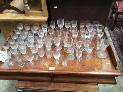 Lot 94 - Lot 19th century and later wine glasses and glassware