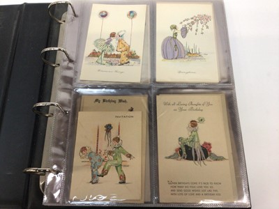 Lot 1408 - Postcards - Art Deco artist drawn cards by C. E. Shand including The Cigarette, The Fairy Queen, Madame Pom-Pom, His First Proposal, The Nautch Girl and other. (30).