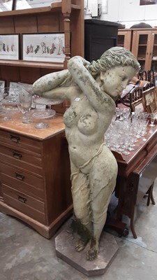 Lot 110 - Large fibreglass classical garden femalefigure - weathered finish