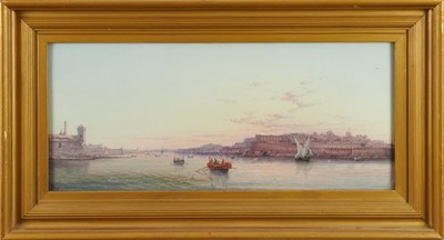 Lot 1126 - Girolamo Gianni (1837-1895) oil on panel, The Grand Harbour, Valletta