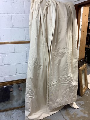 Lot 119 - Two pairs of Cream lining mix triple pinch pleat lined and interlined curtains (4) pleated tops measuring 82cm x2  ,77cm ,70cm length approximately 210cm
