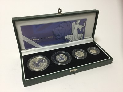 Lot 418 - G.B. - Royal Mint silver proof Britannia four coin set 2001 (N.B. Lighty toned, cased with Certificates of Authenticity) (1 coin set)