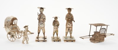 Lot 329 - Collection of Chinese novelty silver